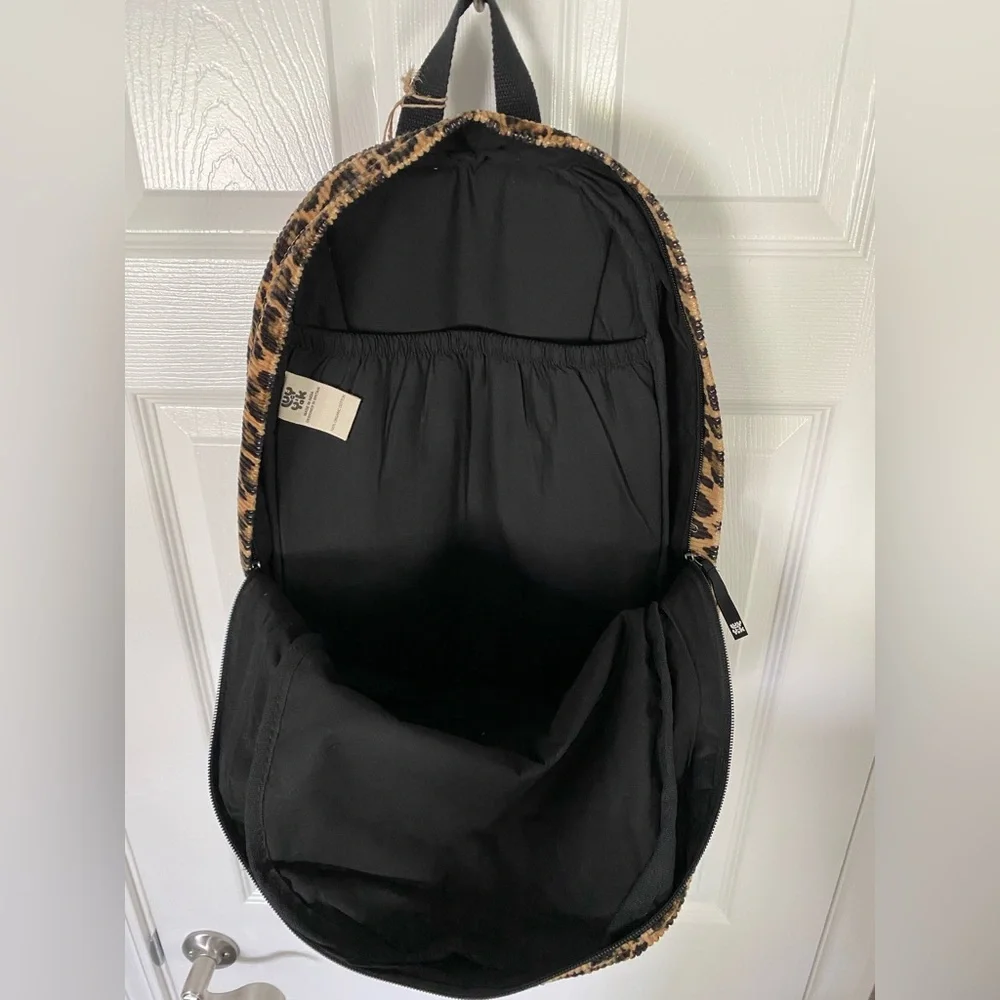 NWT Lucy & Yak Kellie Skater Corduroy Backpack in Leopard Print - Picture 7 of 16